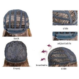 Umeet Short Fluffy Curly Brown Mix Blonde Hair Wigs Heat Resistant Synthetic Short Wigs For Woman, 11 Inch