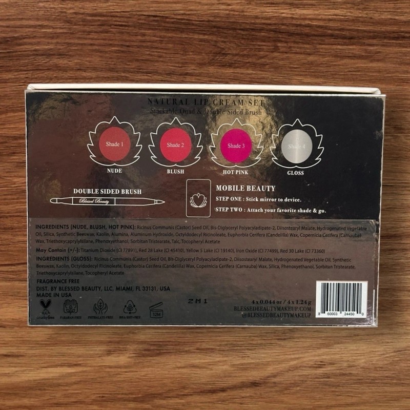 Blessed Beauty DIVINE PINKS Natural Lip Cream Nude Blush Hot