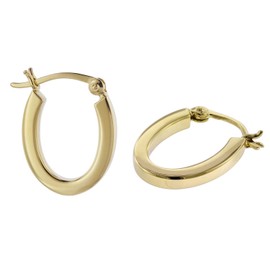trendor 08784 Women's Earrings 925 Silver Gold-Plated Hoop Earrings 18 mm, Silver