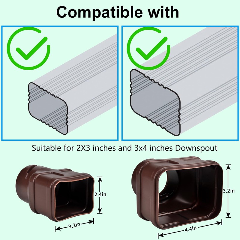 7ft Long Gutter Downspout Extensions, Outer diameter 3" Gutter Extensions