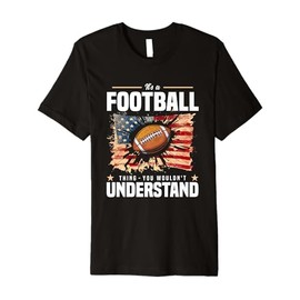 Footballer Vintage USA Flag Party Training Gadgets Football Premium T-Shirt
