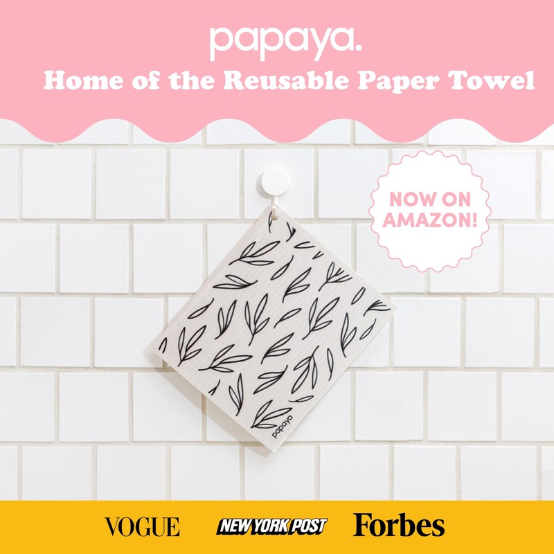 Papaya Reusable Paper Towels 2-Pack - 2 Sheets + 1