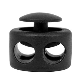 DYZD Double Hole Cord Lock Stoppers Plastic Spring Stop for Paracord, Drawstring(Black,10PCS)
