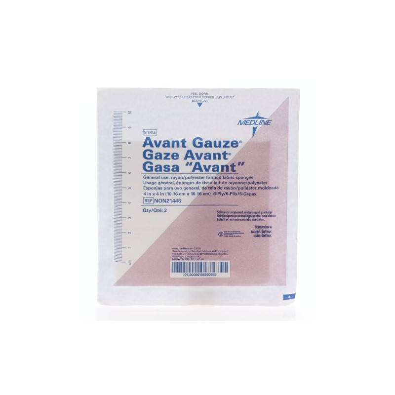 Medline NON21446Z Gauze, Sponge, Avant, 4" x 4", 6Ply, Stroll,