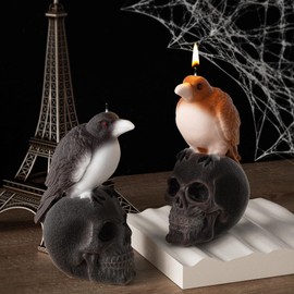 Crow Raven Owl Animal 3D Candle Making Molds - Silicone Resin Casting Molds for Home Decor