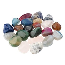 NKlaus 500 g Tumbled Stones Multi Mix 30-35 mm Healing Stones Gemstones Gemstone Decoration 14703