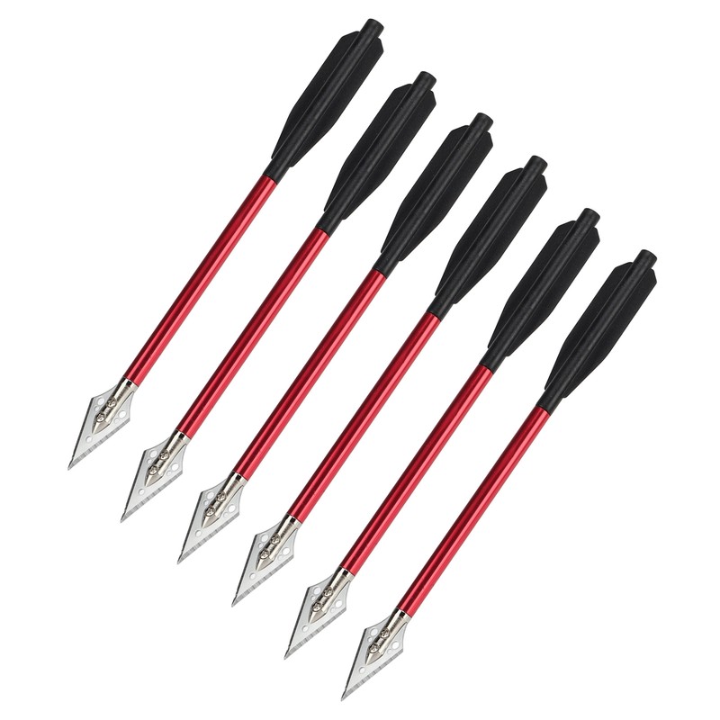 6Pcs Crossbow Arrows Double Screw Fixing Aluminum Alloy Shooting Bow