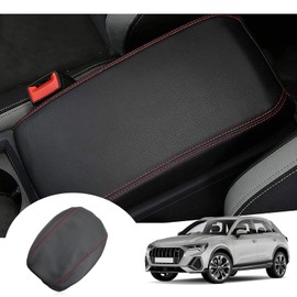 GAFAT Compatible with Q3 F3 2019-2024 Armrest Covers, Q3 Sportback S-Line RS Q3 Centre Armrest Cover Cushion, Centre Console Armrest Protection, PU Microfibre Leather, Q3 F3 Accessories
