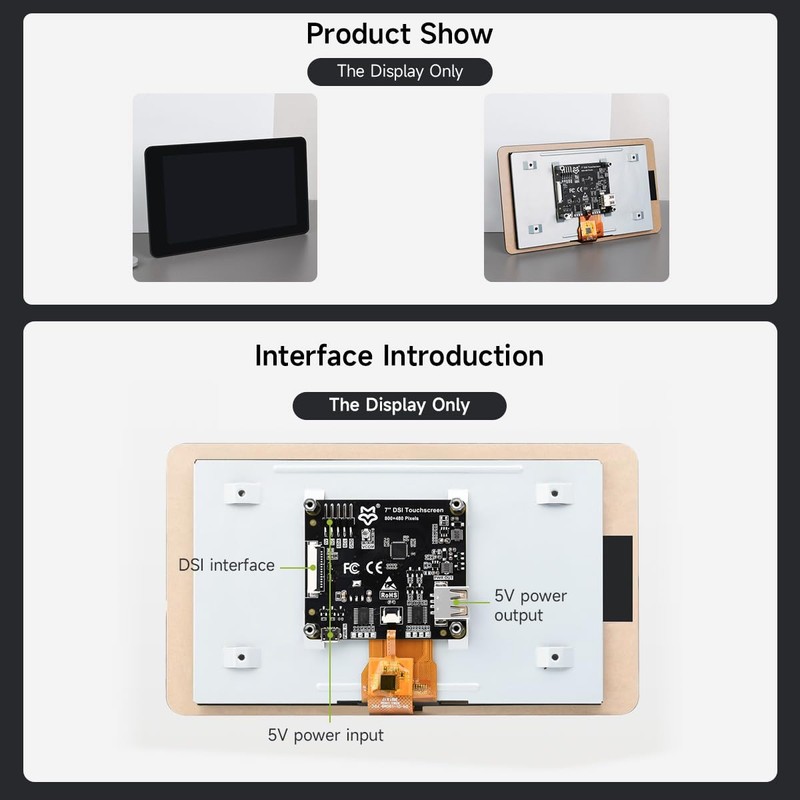 LUCKFOX Raspberry Pi Screen 7 Inch DSI Touch Screen for