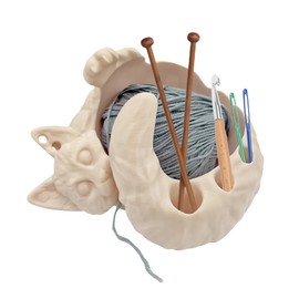 3D Dreamy Cat Yarn Storage Bowl, Craft Yarn Bowl for Crocheting and Knitting, Pretty Yarn Holder Organizer, Desktop Ornament Decor, Indoor Decoration for Girls, Ideal for Cats Feeding Bowl