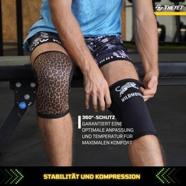 Theyet Knee Support Crossfit 7 mm Neoprene Compression | Reversible Animal Print Knee Wraps for Men and Women | Knee Support for Fitness, Powerlifting, Strength Sports & Gym | Support for Knees