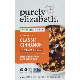 Purely Elizabeth, Superfood Vegan Oatmeal, Classic Cinnamon, 9.12 Oz, 6 Packets