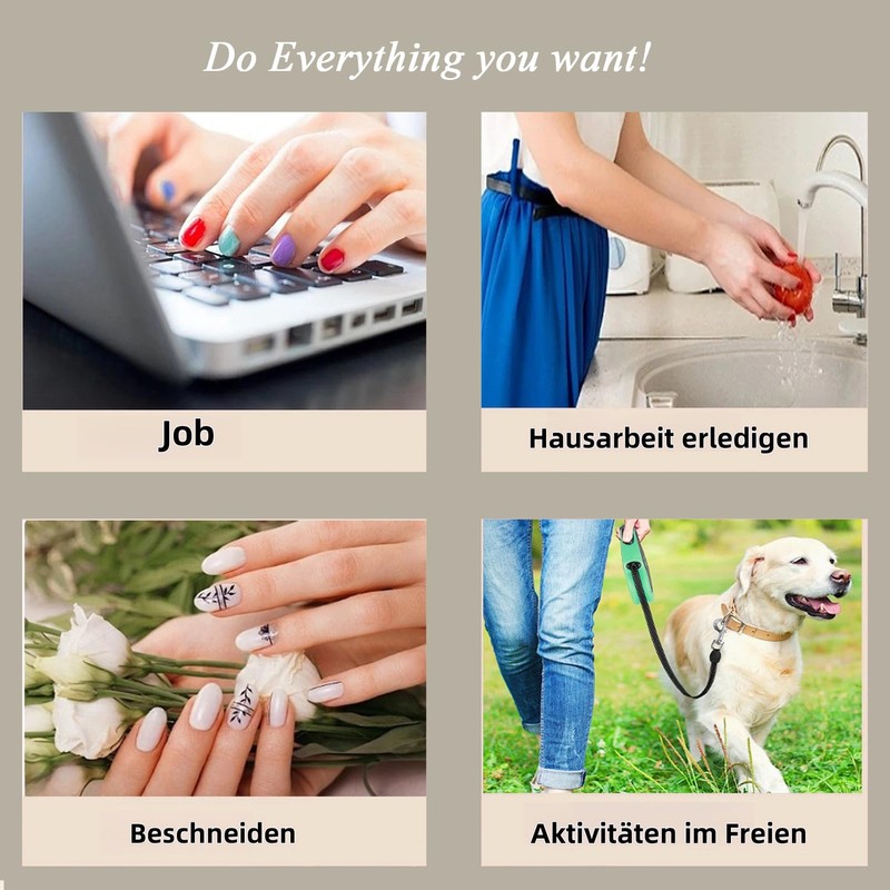 24 pieces black press on nails, short, square nails for