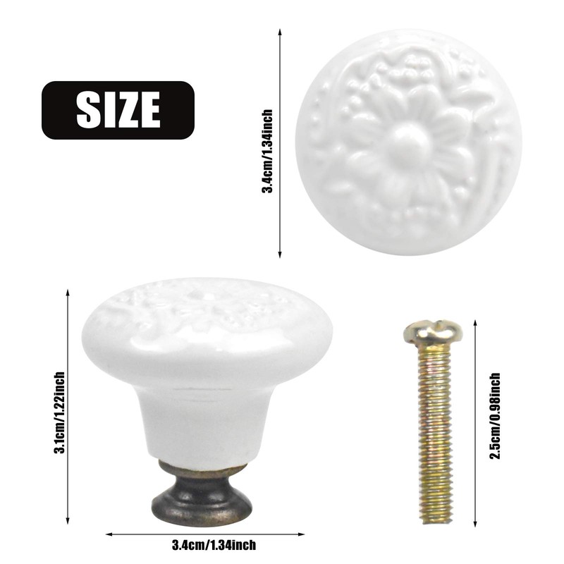 AvoDovA 10PCS Crackle Cabinet Knob, Vintage Drawers Knobs, 34MM Kitchen