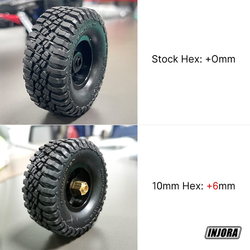 INJORA 12g/Set Brass Wheel Hex Hub 10mm Extenders Adaptor for