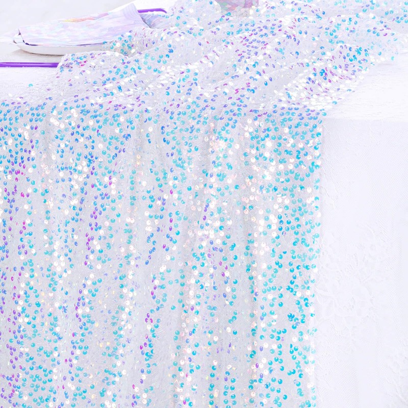 MoKoHouse White Table Runner for Mermaid Party Decoration - 4