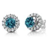 Gem Stone King Pendientes de tuerca de plata de ley