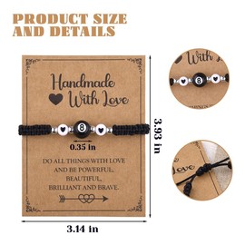 8 Ball Black Bracelet for Women Men Lucky Charms for Good Luck Encouragement Inspirational Gifts for Pool Player Billiard Lovers Christmas Birthday Gift Bracelet Braided Eight Ball Y2K Bracelets