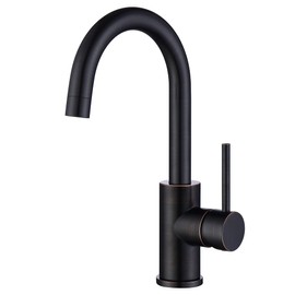 Oil Rubbed Bronze Bar Faucet Single Hole, WiPPhs ORB Wet Bar Faucets with Single Handle for Kitchen Sink and Mini Deck Mounted