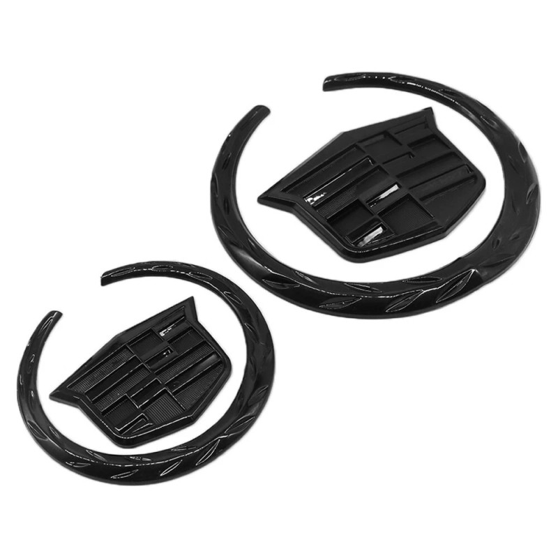 Unbranded 2PCS Black Front Grille Rear Trunk Lid Badge Emblem