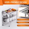HOCCOT Stainless Steel Prep & Work Table w/2 Adjustable Shelves,