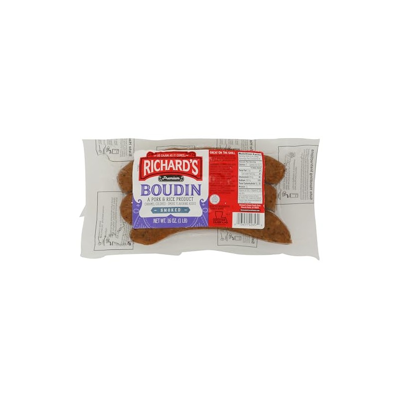 Richard's Smoked Boudin Sausage 16oz (1 Pack)