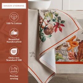 Maison d' Hermine Cloth Napkins Set of 4 100% Cotton Everyday Reusable Square Napkins Cloth Washable, Dinner, Party, Wedding, Restaurant (Recolte, 20" x 20")