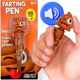 Farting Poop Pen with 7 Funny Sounds - 4th of July Gifts for Kids, Teens & Adults - Hilarious Funny 4th of July Prank Toy - Patriotic Accessories for Summer Parties:_Winky Face
