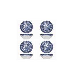 Churchill Blue Willow Pasta Bowl 9", Set Of 4, Made In England