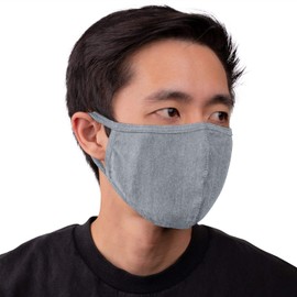 Auliné Collection Made in USA Cotton Fabric Washable Reusable Fashion Face Mask, Heather Gray 1PK