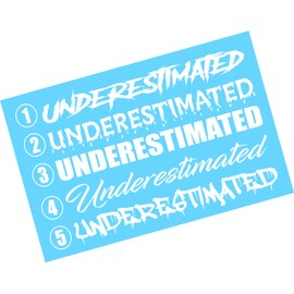 UNDERESTIMATED 42" Windshield Brow Vinyl Decal Sticker Diesel Truck JDM Car Turbo Boost Drift Euro Low Lifted Stance