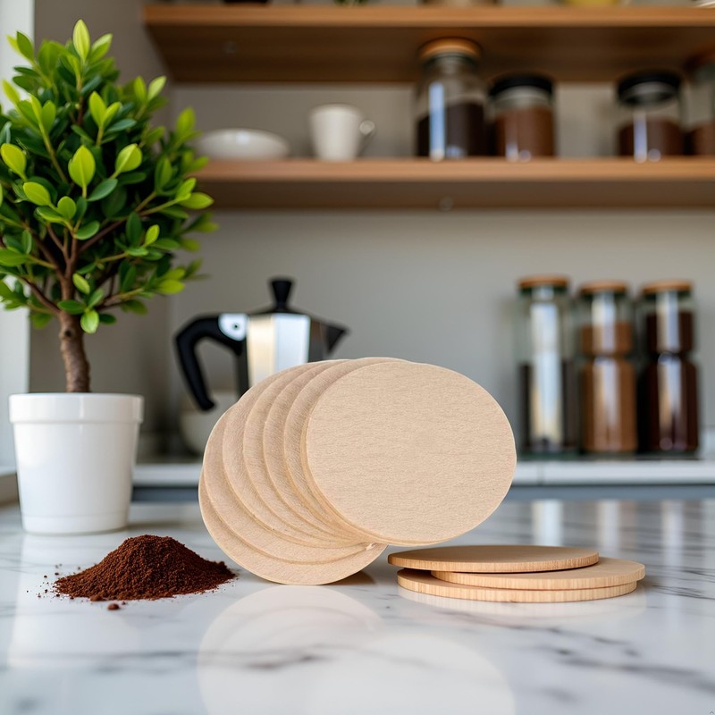100 Pcs No.6 Coffee Filter Moka Pot Filter Paper Disposable