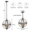 Treekee Rustic Chandelier, 14" Farmhouse Globe Orb Pendant Light, Vintage