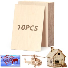 10 PCS Balsa Wood Sheets, 12"x12"x0.12"Plywood Sheets Basswood Sheet, Rectangle Blank Wooden, Craft Wood Blank Unfinished Wood Board for Home Decoration, DIY Crafts Projects