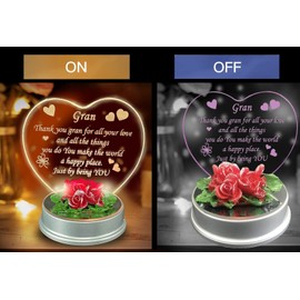 SAFRI Gran Gift LED Light Heart Shape Christmas Birthday Anniversary Present with Love Poem Ornament