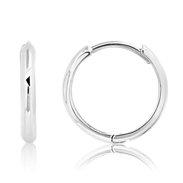MAX + STONE 14k Solid White Gold Domed Style Huggie