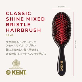 GB KENT British Royal Purveyor Pig Hair Bristle & Nylon Pin Cushion Hairbrush Small NEW Classic Shine CSMS