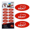36 Meat Red Kosher Labels - Oven Proof up to