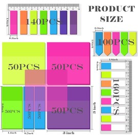 BAYTORY 700 hojas de notas adhesivas transparentes, impermeable brillante bloc de notas Pestañas transparentes de índice translúcidas de 7,6 x 7,6 cm para anotar libros, oficina y suministros escolares