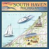 South Haven, Michigan, Nautical Chart (Absorbent Ceramic Coaster, Single, Cork