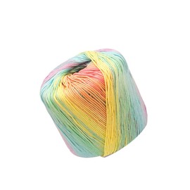 Supvox Thick Wool for Crocheting, 1 Roll 133 m Rainbow Soft Yarn, Colour Gradient, Cotton Yarn, Colour Gradient, Multicoloured Yarn for Hand Knitting, DIY Pullover, Blanket, Costume, Cotton Yarn for