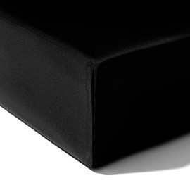 wyewye Super King Fitted Sheet, Black, 180x200 cm with 40 cm Super Deep Pocket, Microfiber Fabric Bed Fitted Sheets, Breathable, Wrinkle-resistant, Non-shrinking, Non-fading