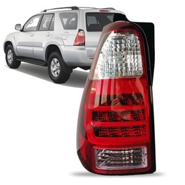 Left Driver sideTail Light Assembly Compatible With 2006 2007 2008 2009 Toyota 4Runner SR5 Sport Limited Replacememt Taillight Rear LED Brake Lamps Chrome Housing Red Lens TO2800172 8156135280(LH)
