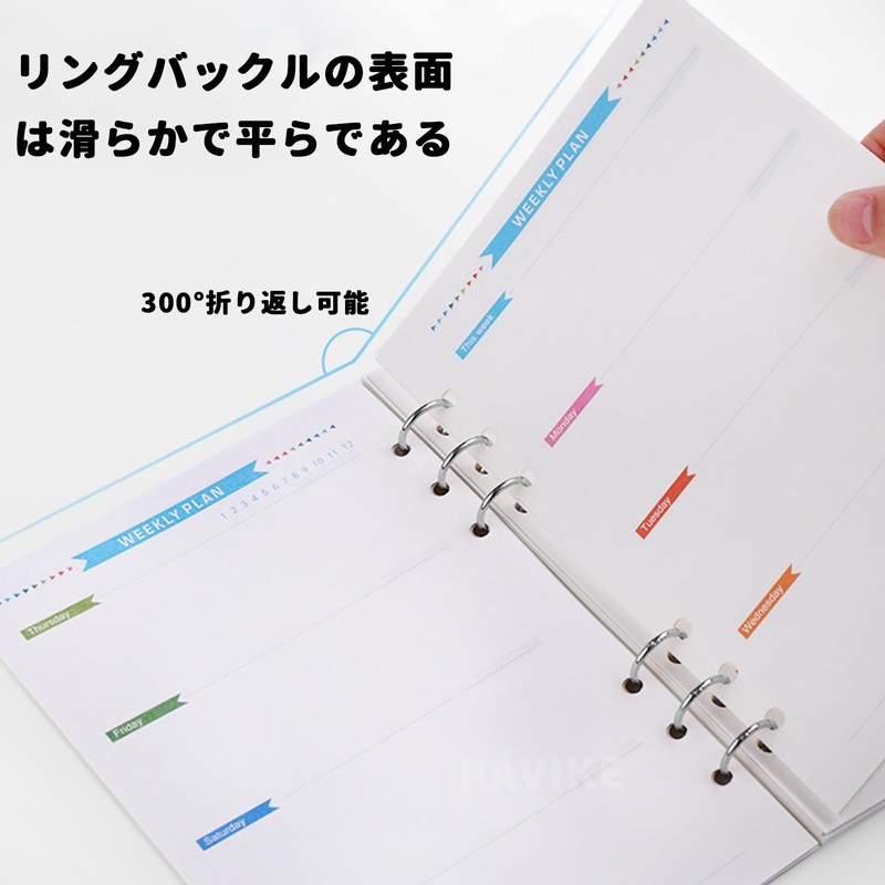 PAVIKE Loose Leaf Binder Rings, 3 Holes, Set of 6,
