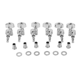 6Pcs Electric Guitar Tuning Pegs Metal Guitar Machine Heads Replacement for Ukulele Chrome Color