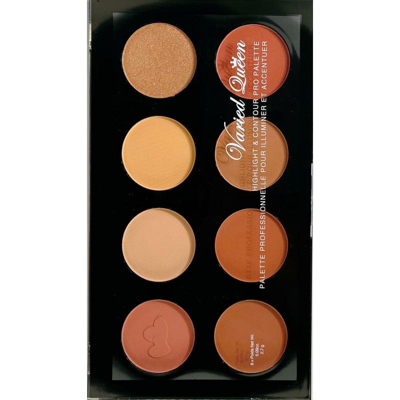 8 Colours Highlighter, Blusher, Bronzer, Bronzing Face Contour Palette +