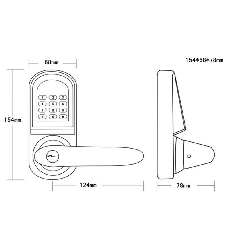Left Hand Digital Keypad Door Lock Stainless Steel Electronic Keyless