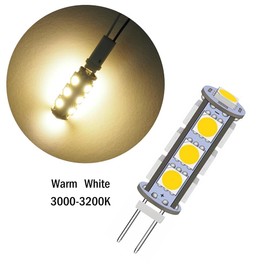 GRV G4 13-5050 SMD 2W G4 LED Bulb 12V DC Bi-Pin Base LED Bulb Super Bright 3000K Warm White,Interior Light Bulbs for RV,Boat Light,Cabinet Lights Landscape Lighting,Pack of 10