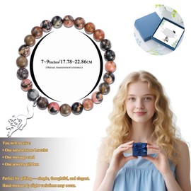 LIUANAN Raccoon Charm Bracelet for Women Picasso Jasper Spirit Animal Jewelry Adaptability Protection Creativity Gift for Her Mom Grandma Daughter Niece Birthday (Raccoon)