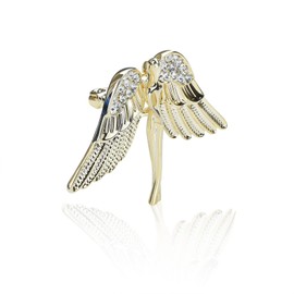 ViVDuo Crystal Flying Wings Guardian Angel Brooch Pin Lapel Pin Badge Costume Jewelry for Women, Copper, cubic zirconia